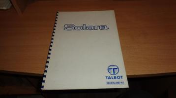 Catalogus  TALBOT SOLARA (was alleen voor Intern Gebruik)