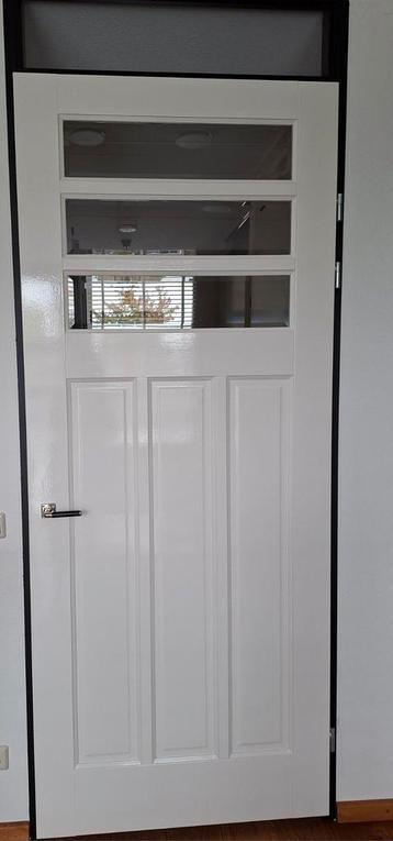 Houten witte opdek deur jaren 30 style (231 x 93 cm) beschikbaar voor biedingen