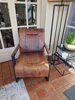 2 schapenleren fauteuils, schapenleren fauteuil,stalen frame, Ophalen, Gebruikt, 50 tot 75 cm, Leer