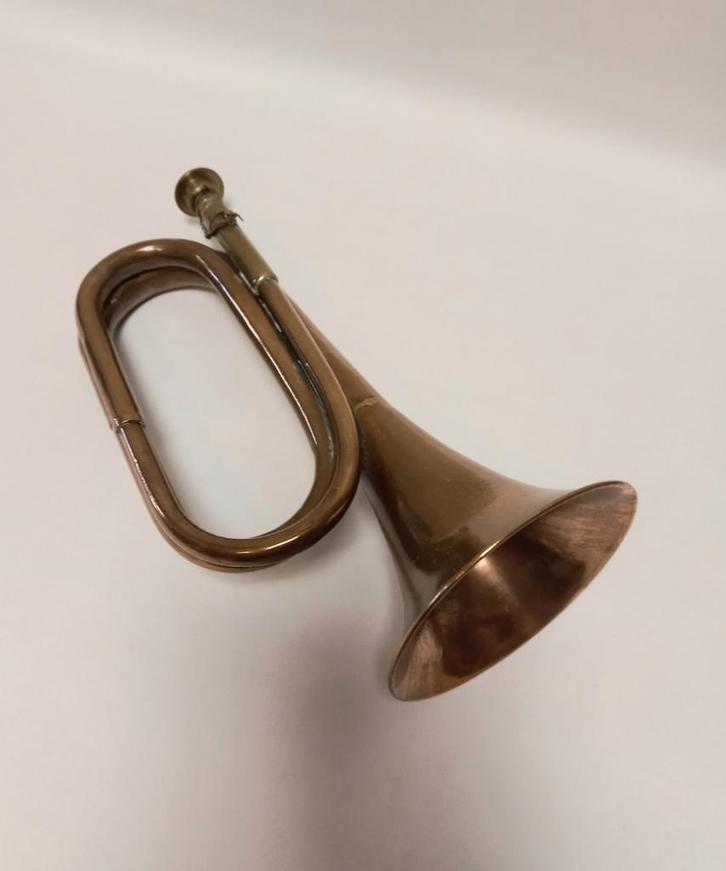 Koperen Trompet - 23cm, Muziek en Instrumenten, Blaasinstrumenten | Trompetten, Gebruikt, Bes-trompet, Ophalen of Verzenden