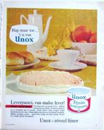 14 vintage advertenties reclames Unox leverpastei 60-63 pate, Verzamelen, Gebruikt, Ophalen