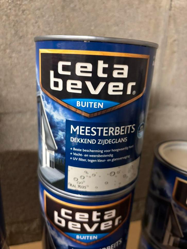 Cetabever dekkende beits ral 7035, lichtgrijs 0,75liter, Tuin en Terras, Palen, Balken en Planken, Nieuw, Ophalen of Verzenden