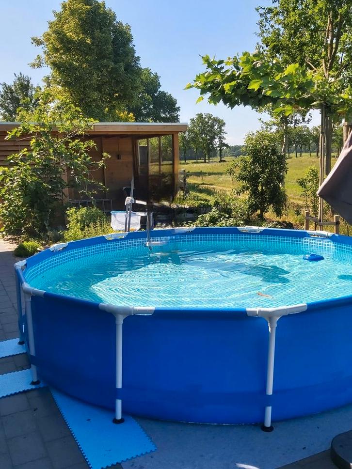 Intex zwembad rond 366x76 cm (3.7m)+ accessoires, Tuin en Terras, Zwembaden, Zo goed als nieuw, Ophalen