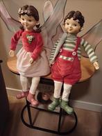 Stelletje kerstengelen van porcelein en stof, Diversen, Kerst, Ophalen of Verzenden, Zo goed als nieuw