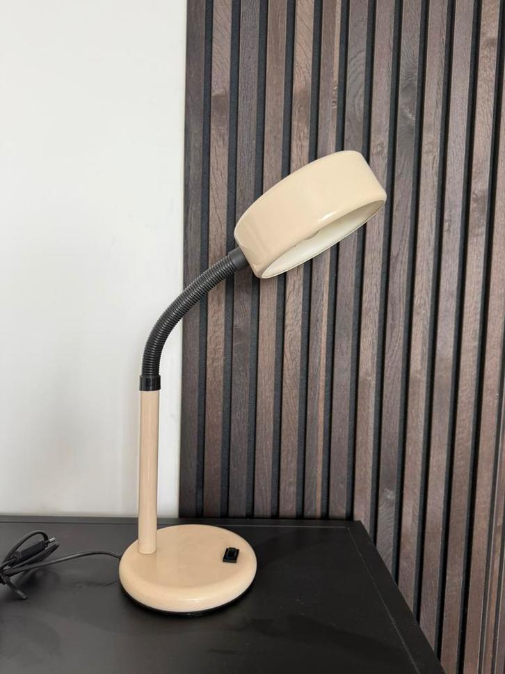 Vintage bureaulamp beige, Huis en Inrichting, Lampen | Tafellampen, Zo goed als nieuw, Minder dan 50 cm, Ophalen of Verzenden