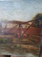 hout opslag werf Simon Jacob Tevel Alkmaar of Bergen Scheen., Antiek en Kunst, Kunst | Schilderijen | Klassiek, Ophalen