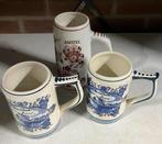 Heineken en Amstel bierpul delftsblauw en delfts rood, Verzamelen, Ophalen of Verzenden, Gebruikt, Pul(len), Heineken