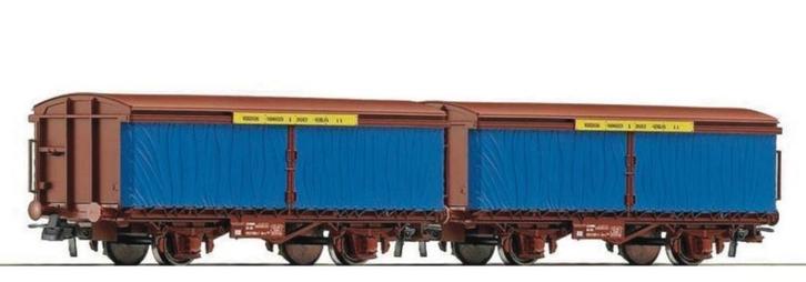 Roco 66054 NS set 2 zeilwagen Hoogovens (bruin) tp. IV - HO, Hobby en Vrije tijd, Modeltreinen | H0, Nieuw, Wagon, Gelijkstroom