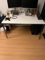TORSBY Tafel - Chroom/Hoogglans Wit - 135x85cm, Ophalen, Gebruikt, 100 tot 150 cm, 50 tot 100 cm