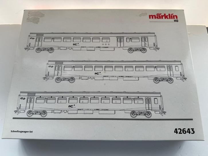 Märklin H0 42643 Set 3x Rijtuig NS - ICR, Hobby en Vrije tijd, Modeltreinen | H0, Zo goed als nieuw, Wagon, Wisselstroom, Märklin