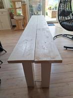 Handgemaakte witte sidetable hout 222x40x72, Huis en Inrichting, Ophalen, 200 cm of meer, Zo goed als nieuw, Overige houtsoorten