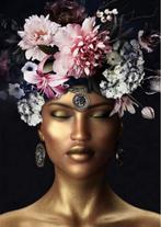 Glasschilderij Dame met Bloemen, Ophalen