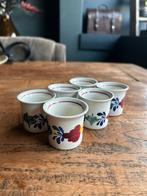 6 x Boch Royal Sphinx Boerenbont Eierdopjes, Antiek en Kunst, Antiek | Servies los, Ophalen of Verzenden