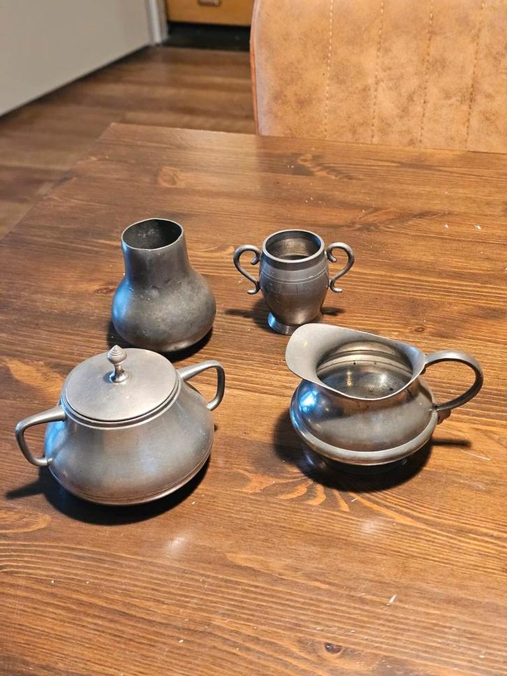 Oude Tinnen Servies Set - Daalderop Holland, Antiek en Kunst, Antiek | Tin, Ophalen of Verzenden