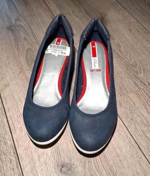 S.Oliver ballerina's met sleehak maat 36 – Soft Foam, Kleding | Dames, Schoenen, Zo goed als nieuw, Instappers, Blauw, Ophalen of Verzenden