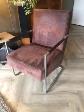 Nette bruin nubuck leren stoel / fauteuil beschikbaar voor biedingen