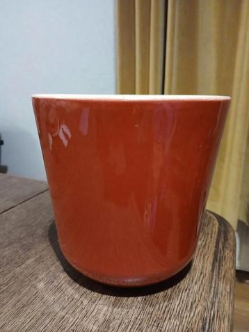VINTAGE GEGLAZUURDE BLOEMPOT, ALS NIEUW HG 19 CM DOORSNEE 19 beschikbaar voor biedingen