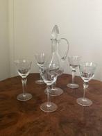 Kristallen Karaf met 5 Glaasjes - Antiek Glaswerk Set, Verzamelen, Glas en Borrelglaasjes, Ophalen of Verzenden