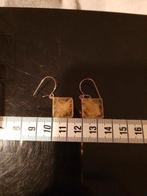 Oorbellen met piramide geslepen Citrien, Ophalen of Verzenden, Zo goed als nieuw, Geel, Overige materialen