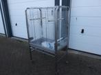 Grote vogel(papagaai)kooi met RVS frame (tralies niet RVS), Dieren en Toebehoren, Ophalen, Gebruikt, Metaal, Vogelkooi