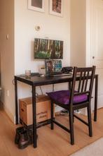 Black wooden IKEA table / desk [+2 chairs optional], Huis en Inrichting, Ophalen, Gebruikt, Bureau
