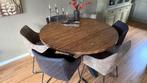 Eettafel - teak -rond- 140cm, Huis en Inrichting, Tafels | Eettafels, Ophalen, 100 tot 150 cm, 50 tot 100 cm, Zo goed als nieuw