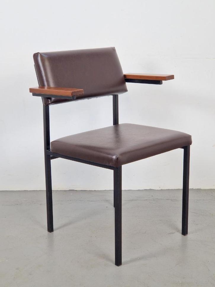 Vintage stoel se 21 spectrum martin visser ‘60 tubular teak, Huis en Inrichting, Stoelen, Gebruikt, Eén, Hout, Metaal, Bruin, Ophalen of Verzenden