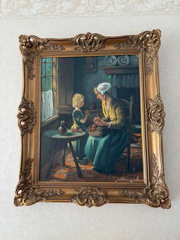 Schilderij P. Sanders - Moeder en Kind beschikbaar voor biedingen
