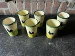 6 bekers nw. Kip en haan servies., Huis en Inrichting, Keuken | Servies, Ophalen of Verzenden, Zo goed als nieuw, Overige stijlen