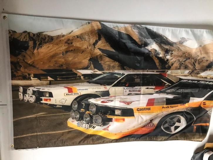 Audi 80 audi Quattro vlag loods garage deko, Verzamelen, Automerken, Motoren en Formule 1, Nieuw, Auto's, Ophalen of Verzenden