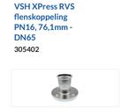 VSH Xpress RVS flens dn65, kiwa keur, Ophalen of Verzenden, Nieuw