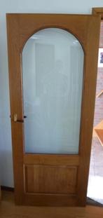 Massief eikendeur stomp hardhout, Ophalen, Gebruikt, 80 tot 100 cm, Binnendeur