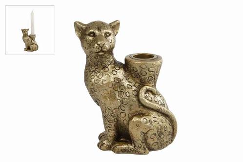kandelaar luipaard goud, Huis en Inrichting, Woonaccessoires | Kandelaars en Kaarsen, Nieuw, Minder dan 25 cm, Ophalen of Verzenden