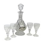 Liqueur karaf met 4 glaasjes, Antiek en Kunst