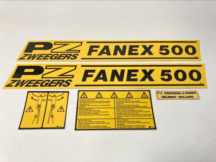 PZ Zweegers Fanex 400 500 600 730 stickersets, Verzamelen, Stickers, Nieuw, Overige typen, Ophalen of Verzenden