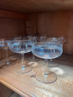 10 Antieke Champagne Coupes Glas Kristal Serviesgoed Vintage, Ophalen of Verzenden