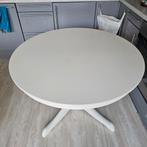 Witte uitschuifbare eettafel, Huis en Inrichting, Tafels | Eettafels, Rond, Ophalen of Verzenden, Zo goed als nieuw, Modern