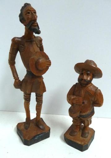 Don Quichotte en Sancho Panza houten beelden beschikbaar voor biedingen