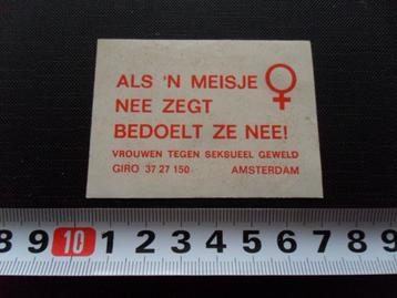 stickers Amsterdam Als 'n meisje nee zegt bedoelt ze nee  beschikbaar voor biedingen