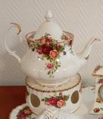 Royal albert old country roses theepot met theelicht, Ophalen of Verzenden