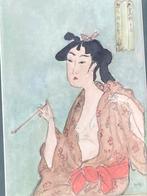 Schilderij Japanse vrouw geisha, Ophalen of Verzenden