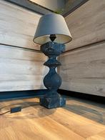Mooie grijze houten balusterlamp + kap, Landelijk sober, Grijs, Gebruikt, Ophalen of Verzenden