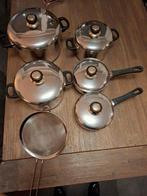 complete pannenset. 5 delig, Huis en Inrichting, Keuken | Potten en Pannen, Ophalen, Gebruikt, Rvs, Pannenset