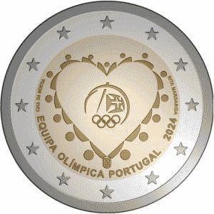 2 Euro Portugal 2024 UNC - Olympisch Team Portugal, Postzegels en Munten, Munten | Europa | Euromunten, Losse munt, 2 euro, Portugal