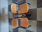 School stoelen, Huis en Inrichting, Stoelen, Ophalen, Twee, Blauw, Zo goed als nieuw