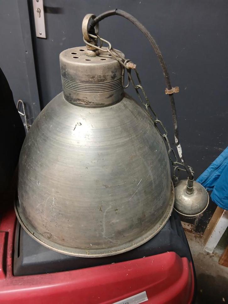 Industriële hanglamp metaal, Huis en Inrichting, Lampen | Hanglampen, Gebruikt, Minder dan 50 cm, Metaal, Ophalen of Verzenden