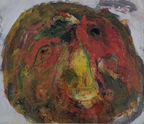 Eugène Brands - Cobra hoofd - olie op papier, Antiek en Kunst, Kunst | Schilderijen | Modern, Ophalen of Verzenden