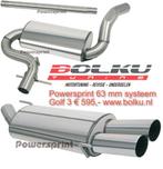 Powersprint 63,5 mm rvs uitlaatsysteem Golf 3, Auto diversen, Tuning en Styling, Ophalen of Verzenden