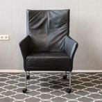 8 Zeer exclusieve Montis Charly fauteuils zwart leer wiel, Ophalen of Verzenden, Zo goed als nieuw, Leer