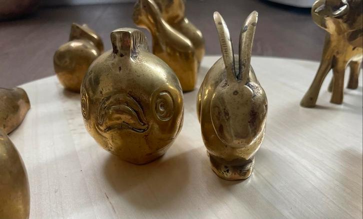 Messing Miniatuur Beeldjes - Dieren Collectie, Verzamelen, Beelden en Beeldjes, Gebruikt, Dier, Ophalen of Verzenden